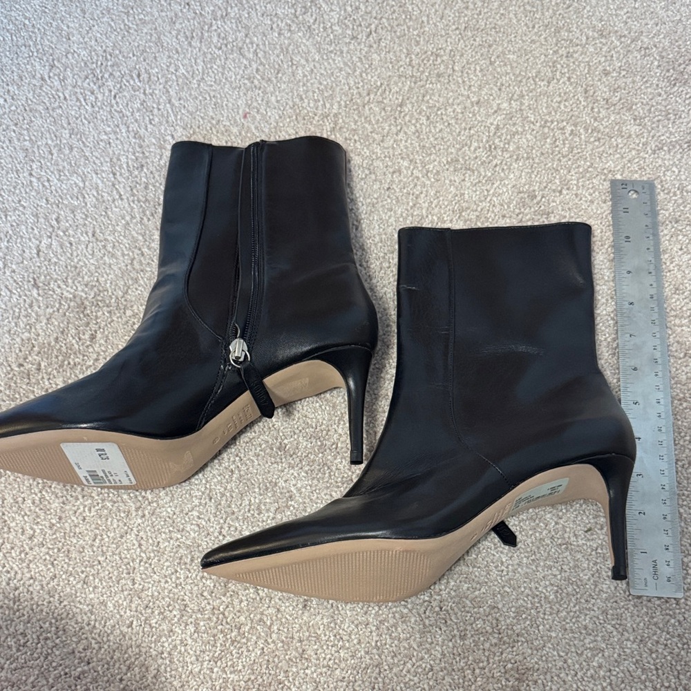 SCHUTZ Black Heeled Leather Boots - Picture 6 of 6